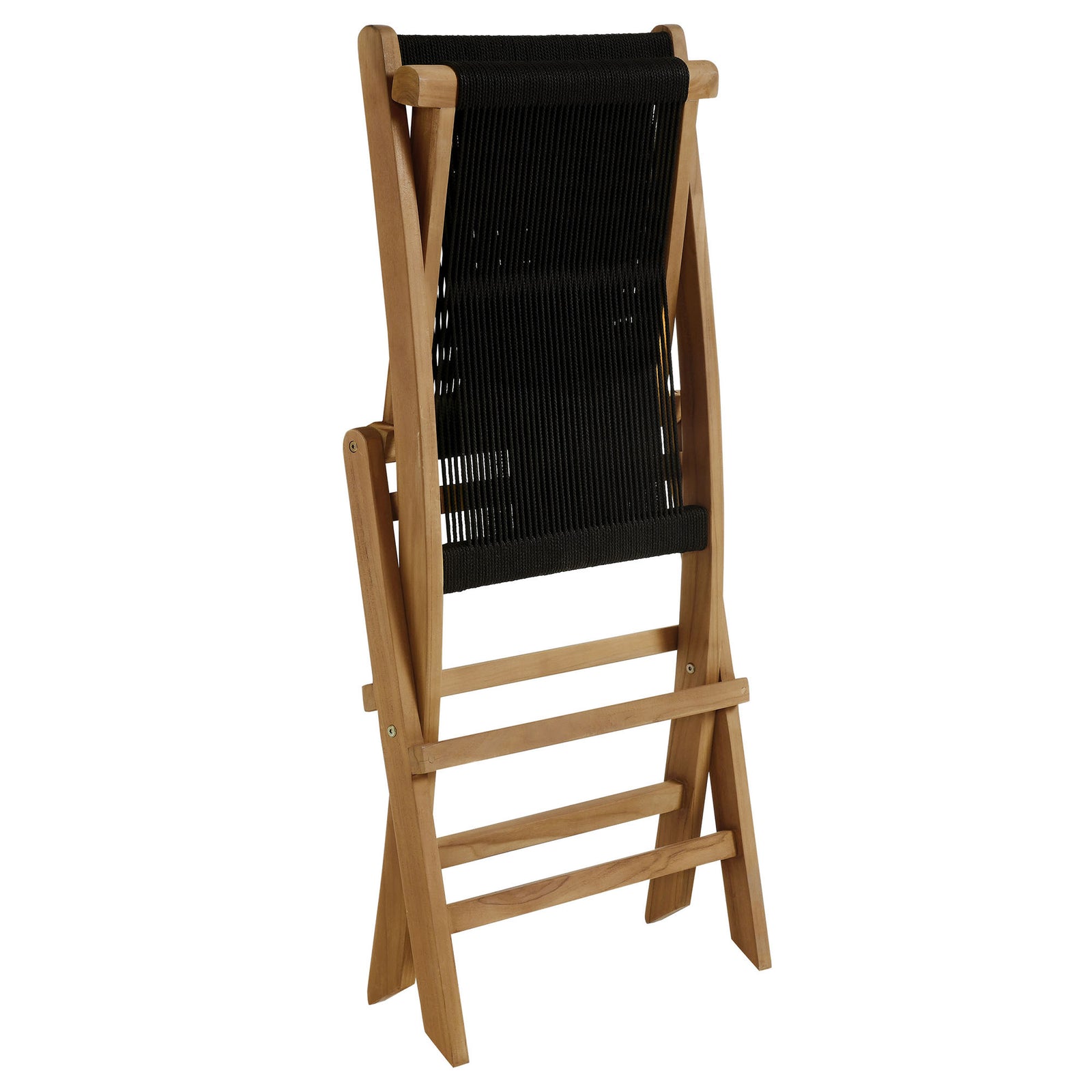 Vienna Outdoor Patio Teak and Rope Folding Chairs Set of 4 by Modway