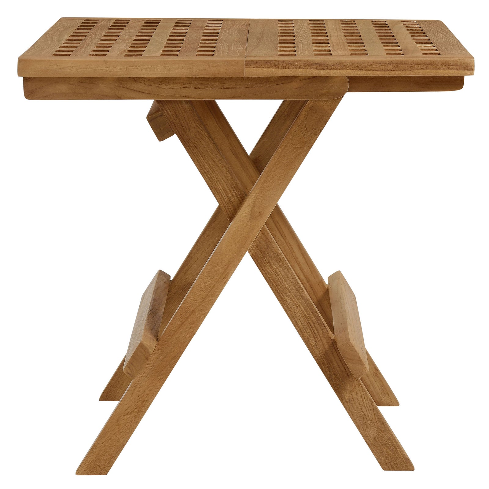 Vienna 3-Piece Outdoor Patio Teak and Rope Folding Lounge Chairs and Side Table by Modway