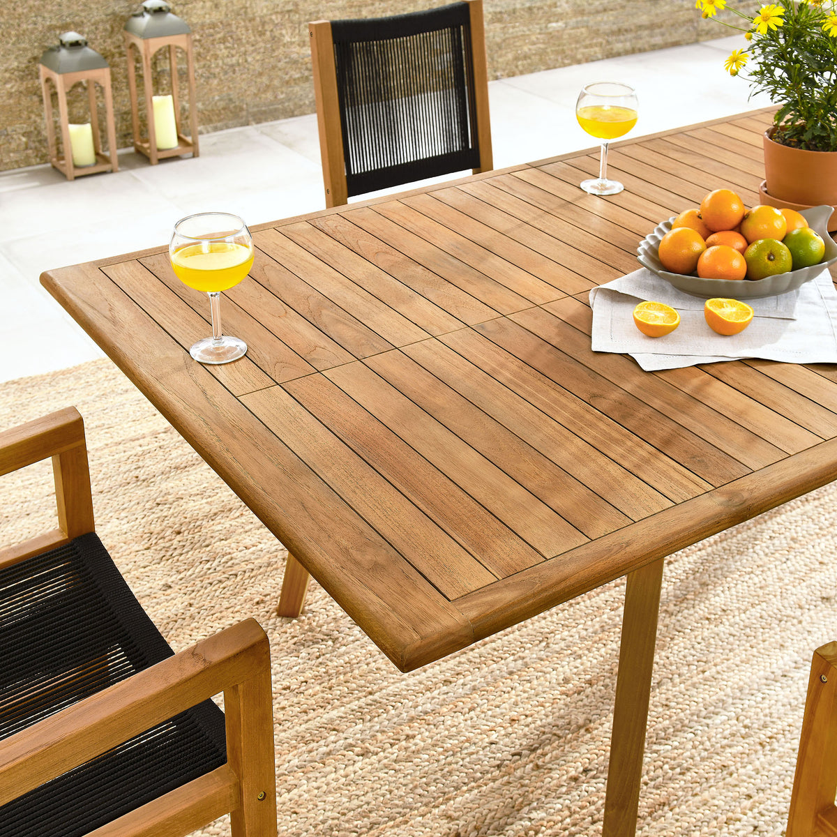 Vienna 7-Piece Outdoor Patio Teak and Rope Dining Set by Modway