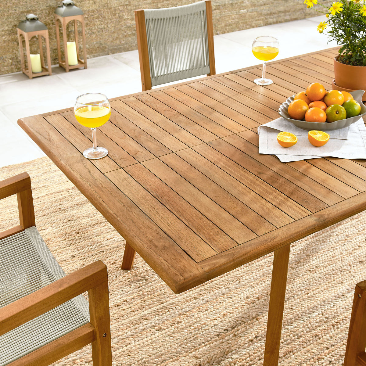 Vienna 7-Piece Outdoor Patio Teak and Rope Dining Set by Modway