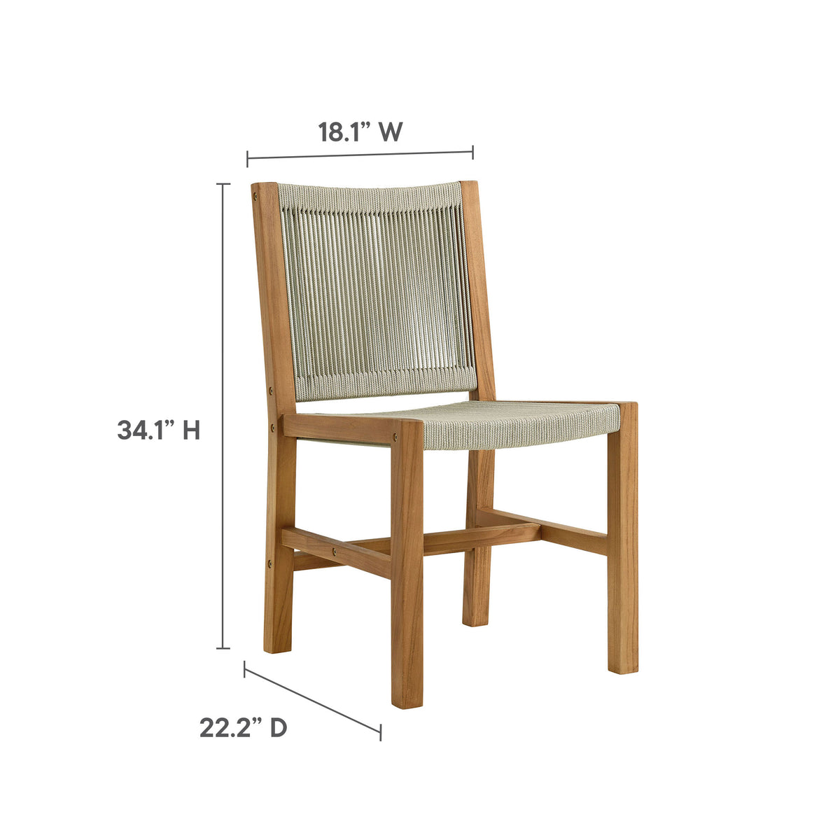 Vienna 7-Piece Outdoor Patio Teak and Rope Dining Set by Modway