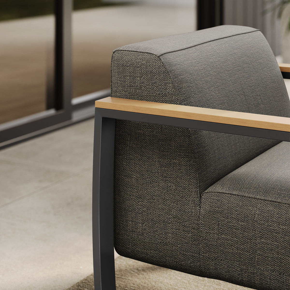 Sauve Outdoor Patio Aluminum and Fabric Armchair by Modway