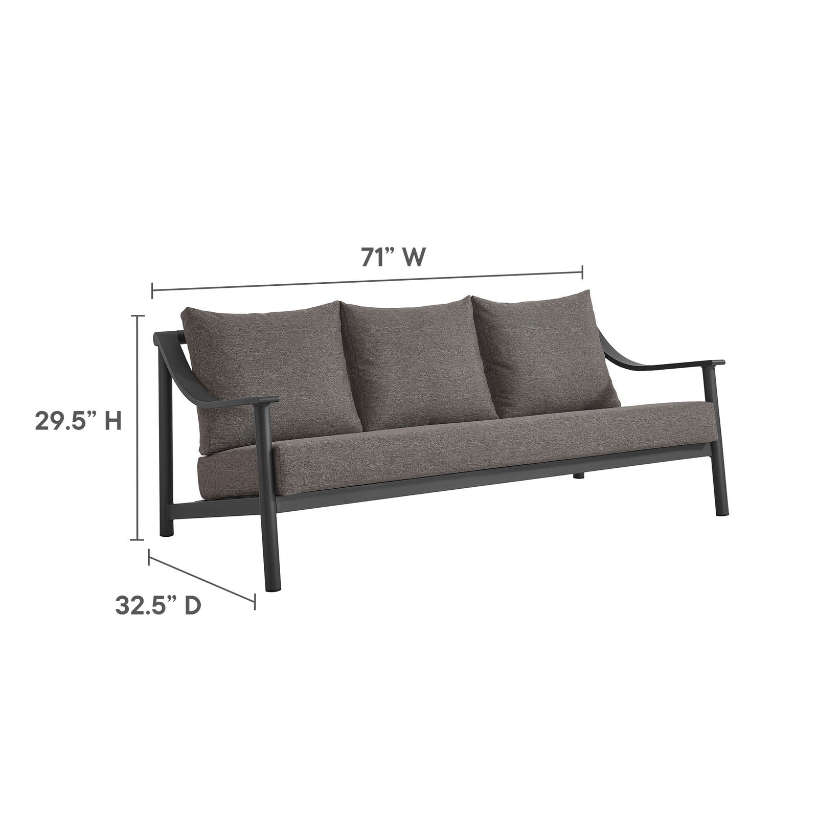Terrace Outdoor Patio Aluminum Sofa by Modway
