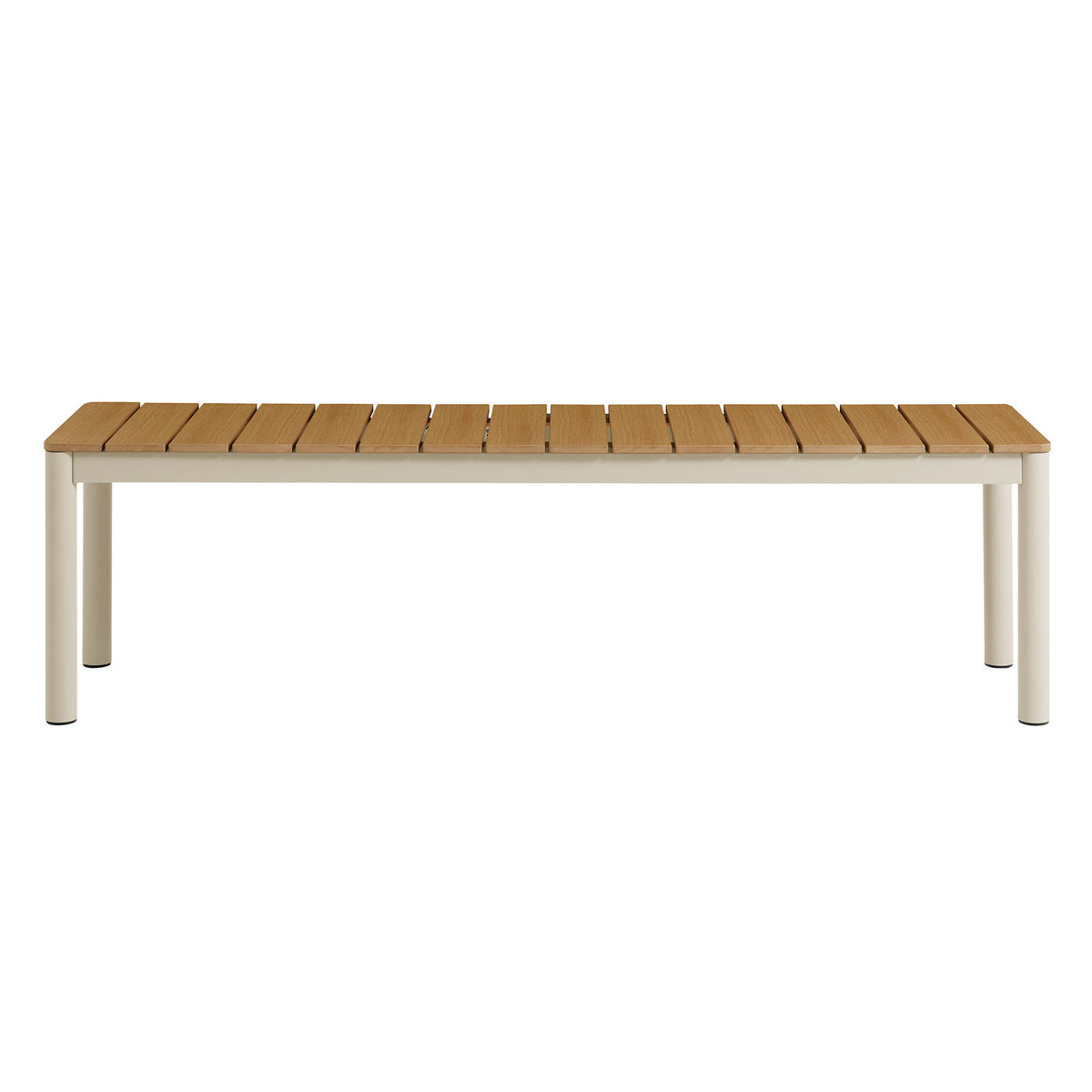 Finn Outdoor Patio Aluminum Bench with Faux Wood Top Set of 2 by Modway