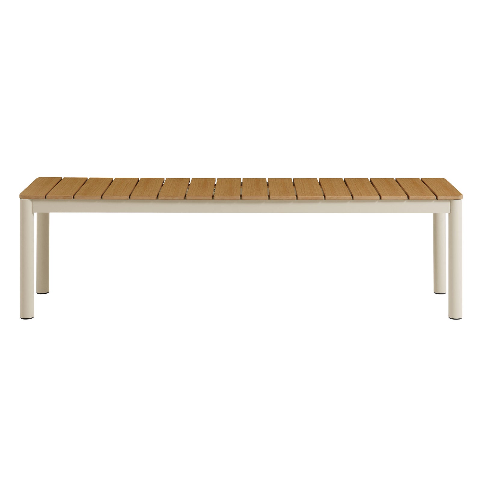 Finn Outdoor Patio Aluminum Bench with Faux Wood Top Set of 2 by Modway