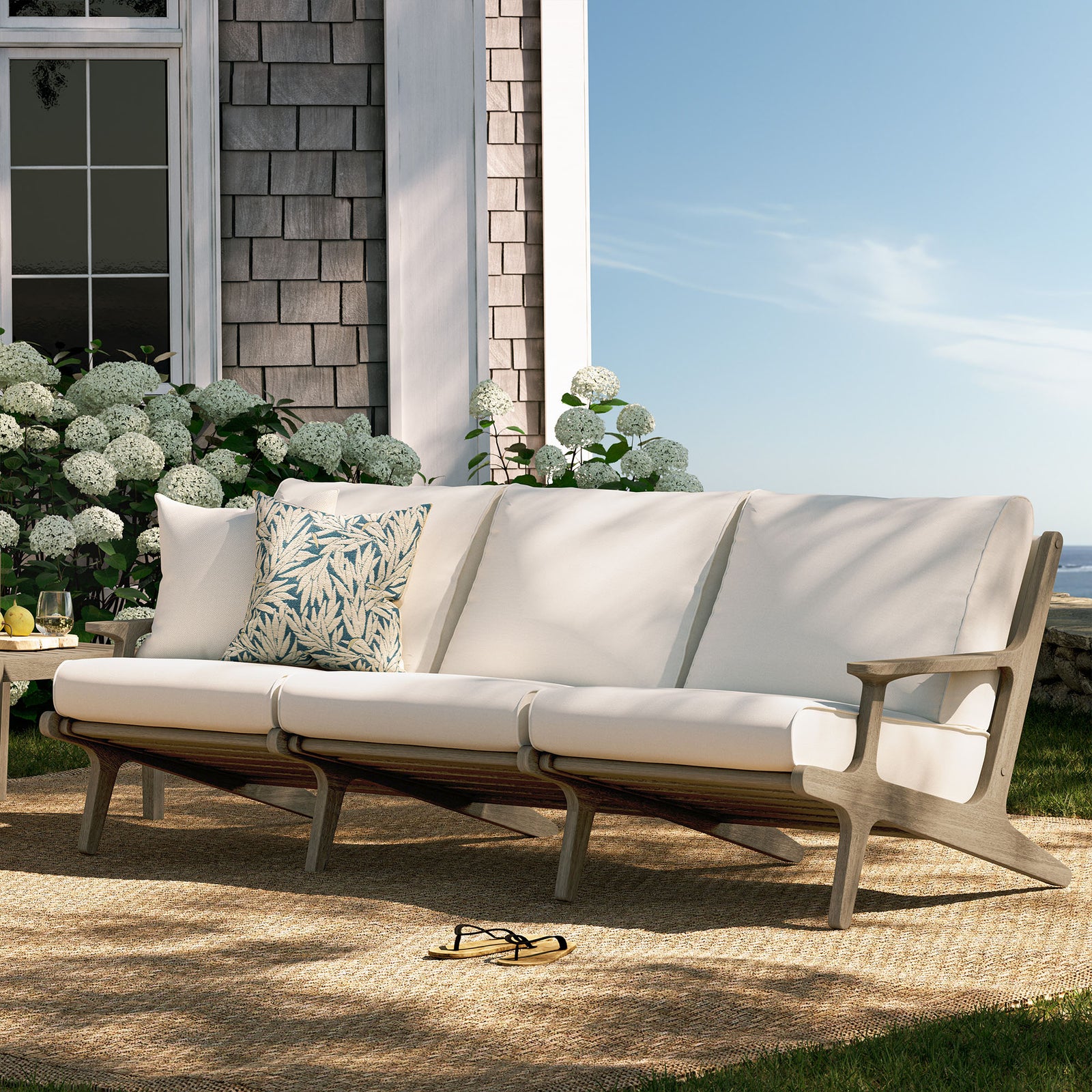 Saratoga Outdoor Patio Teak Sofa by Modway
