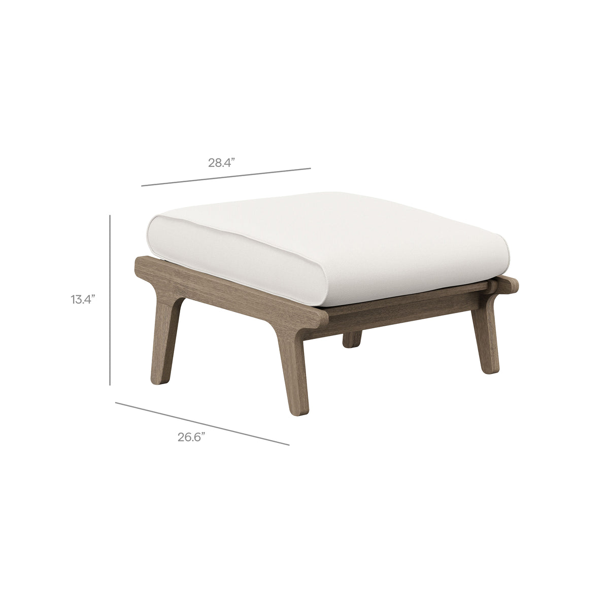 Saratoga Outdoor Patio Teak Ottoman by Modway