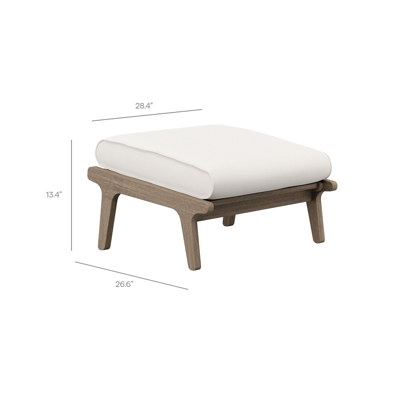 Saratoga Outdoor Patio Teak Ottoman by Modway