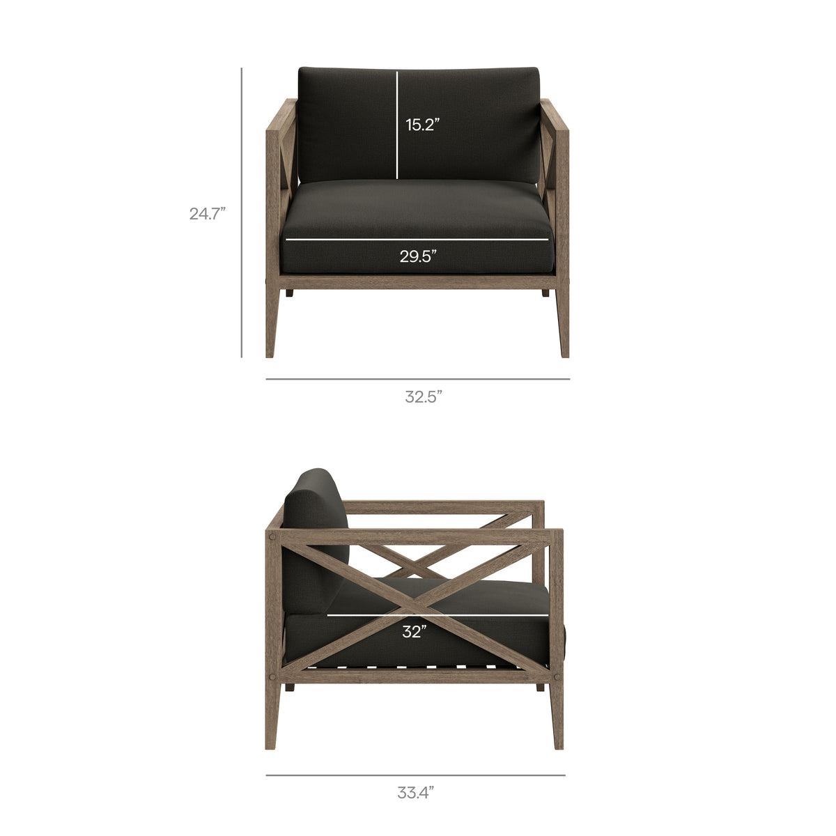 Northlake Outdoor Patio Teak Armchair by Modway
