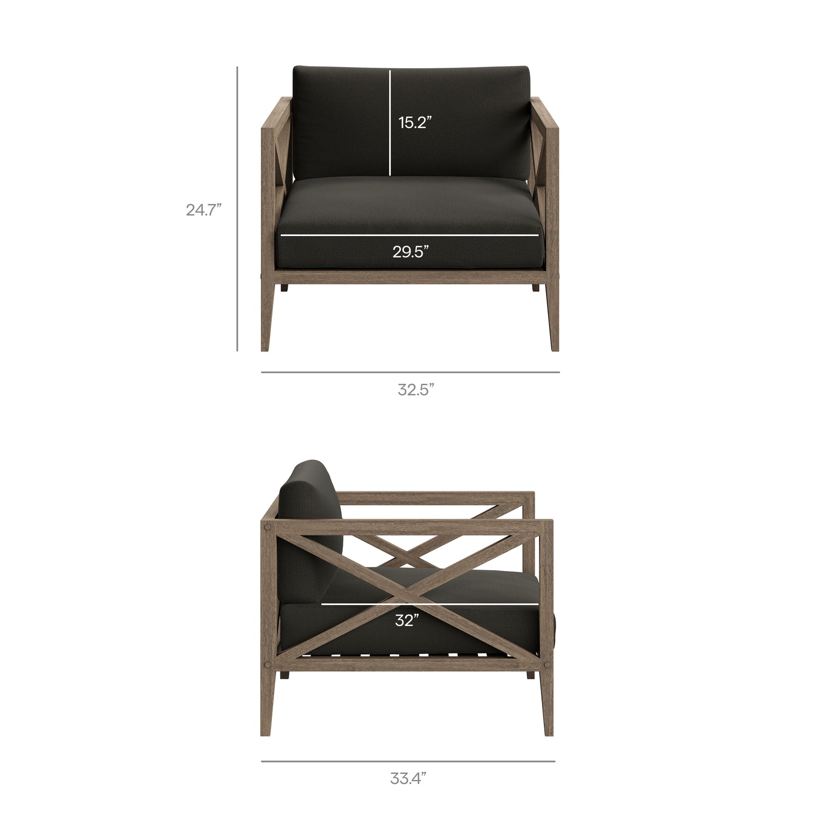 Northlake Outdoor Patio Teak Armchair by Modway