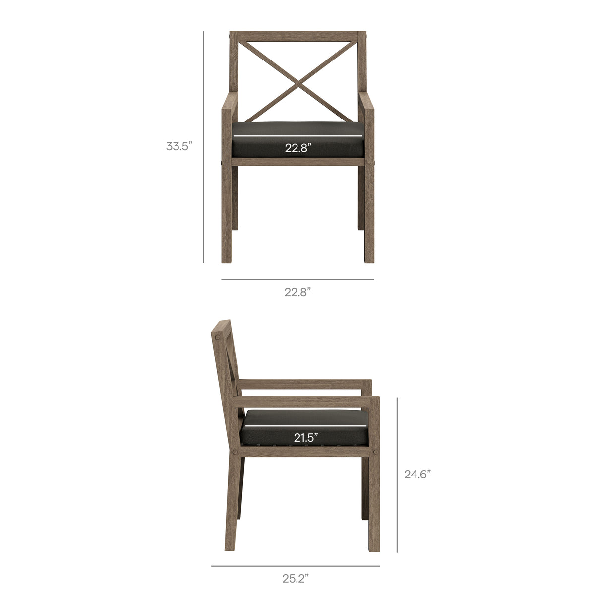 Northlake Outdoor Patio Teak Dining Armchair by Modway