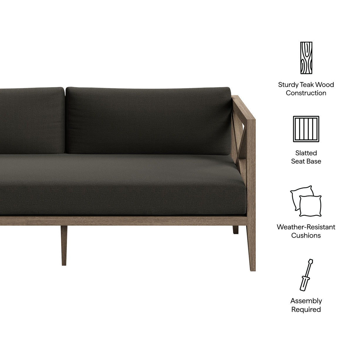 Northlake Outdoor Patio Teak Loveseat by Modway