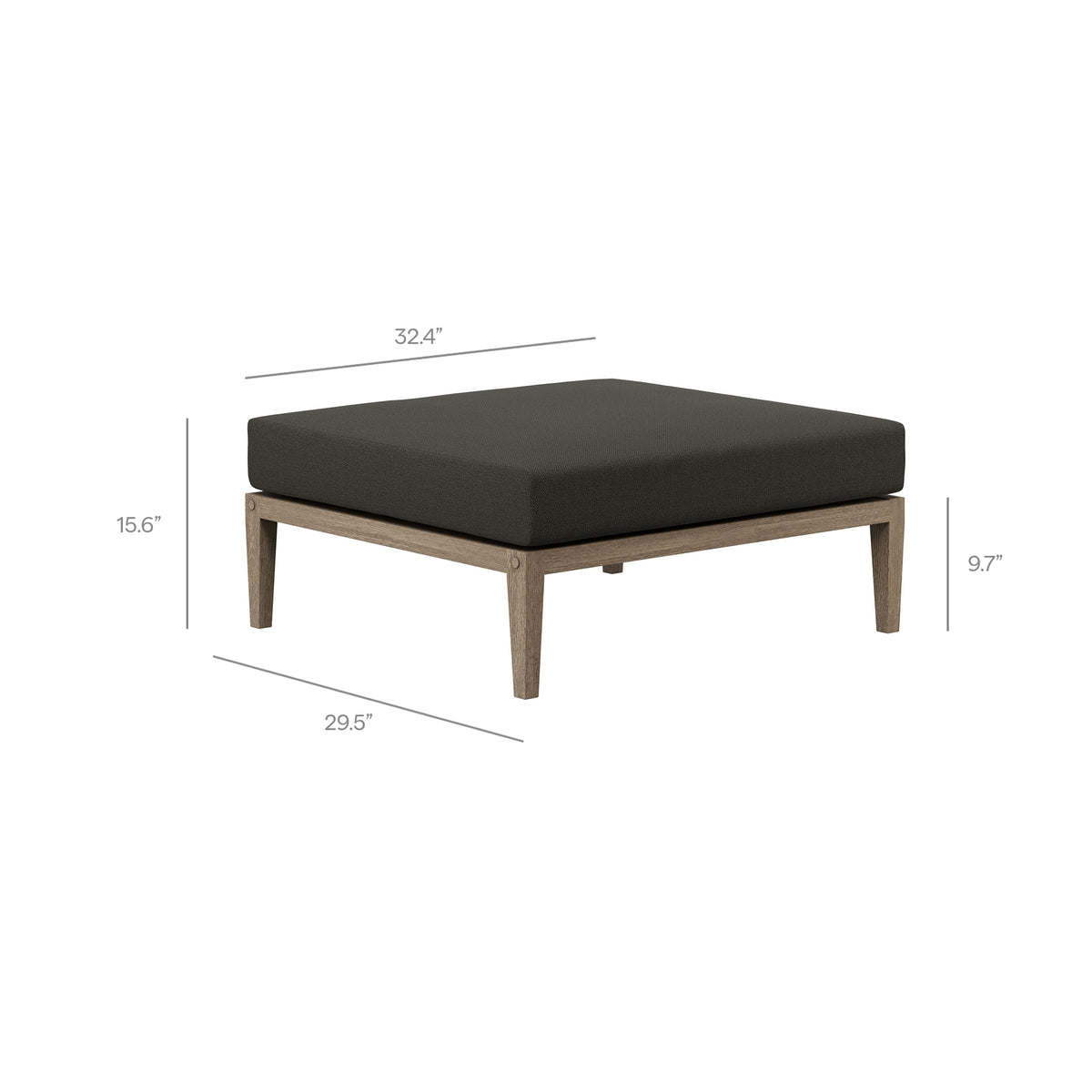 Northlake Outdoor Patio Teak Ottoman by Modway