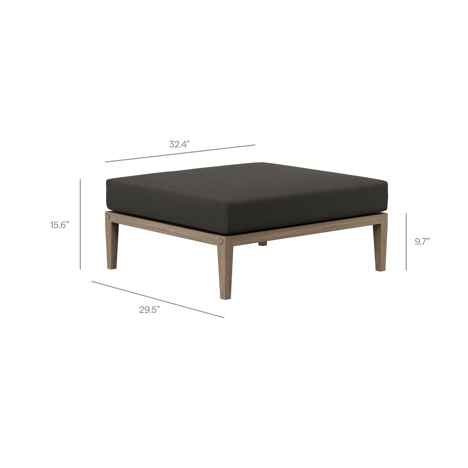 Northlake Outdoor Patio Teak Ottoman by Modway