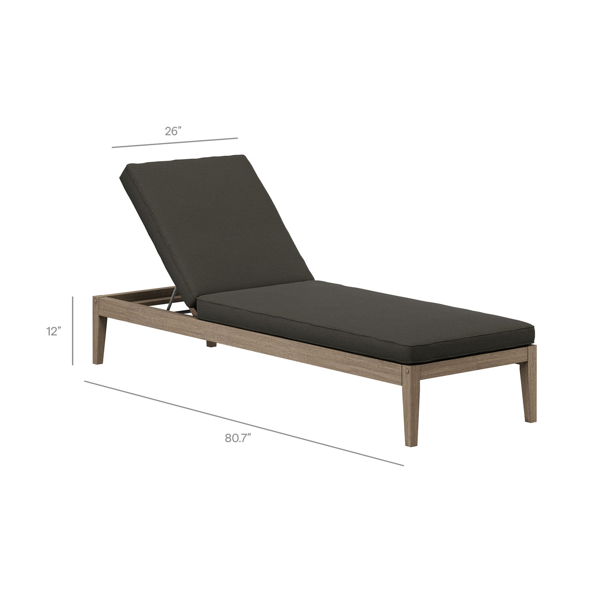 Northlake Outdoor Patio Teak Chaise Lounge by Modway