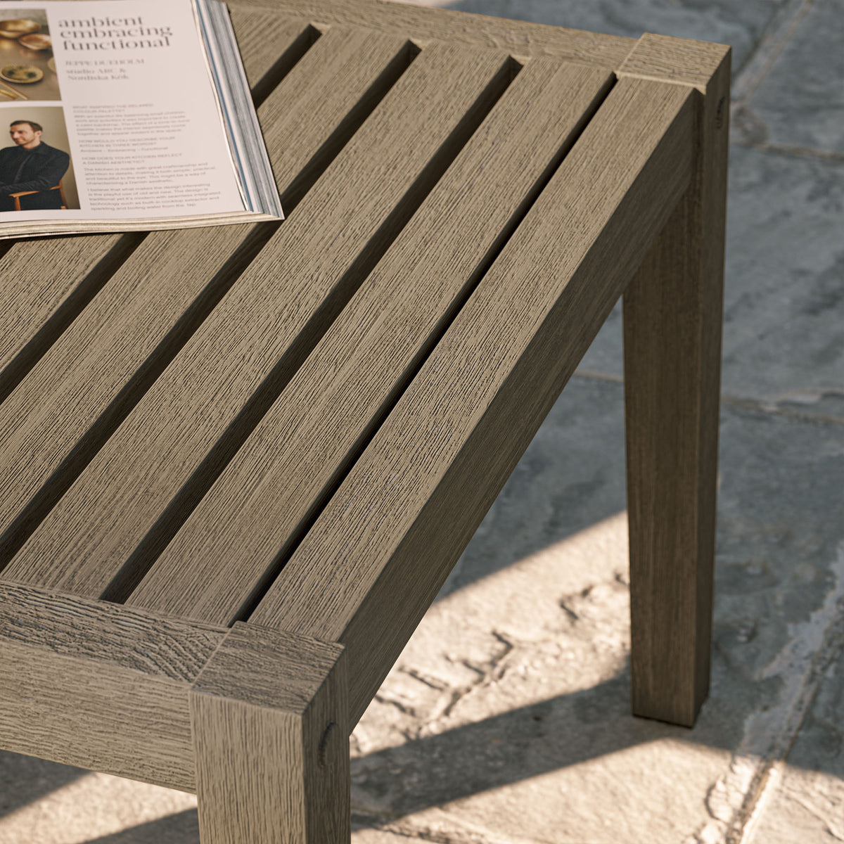 Northlake Square Outdoor Patio Teak Side Table by Modway