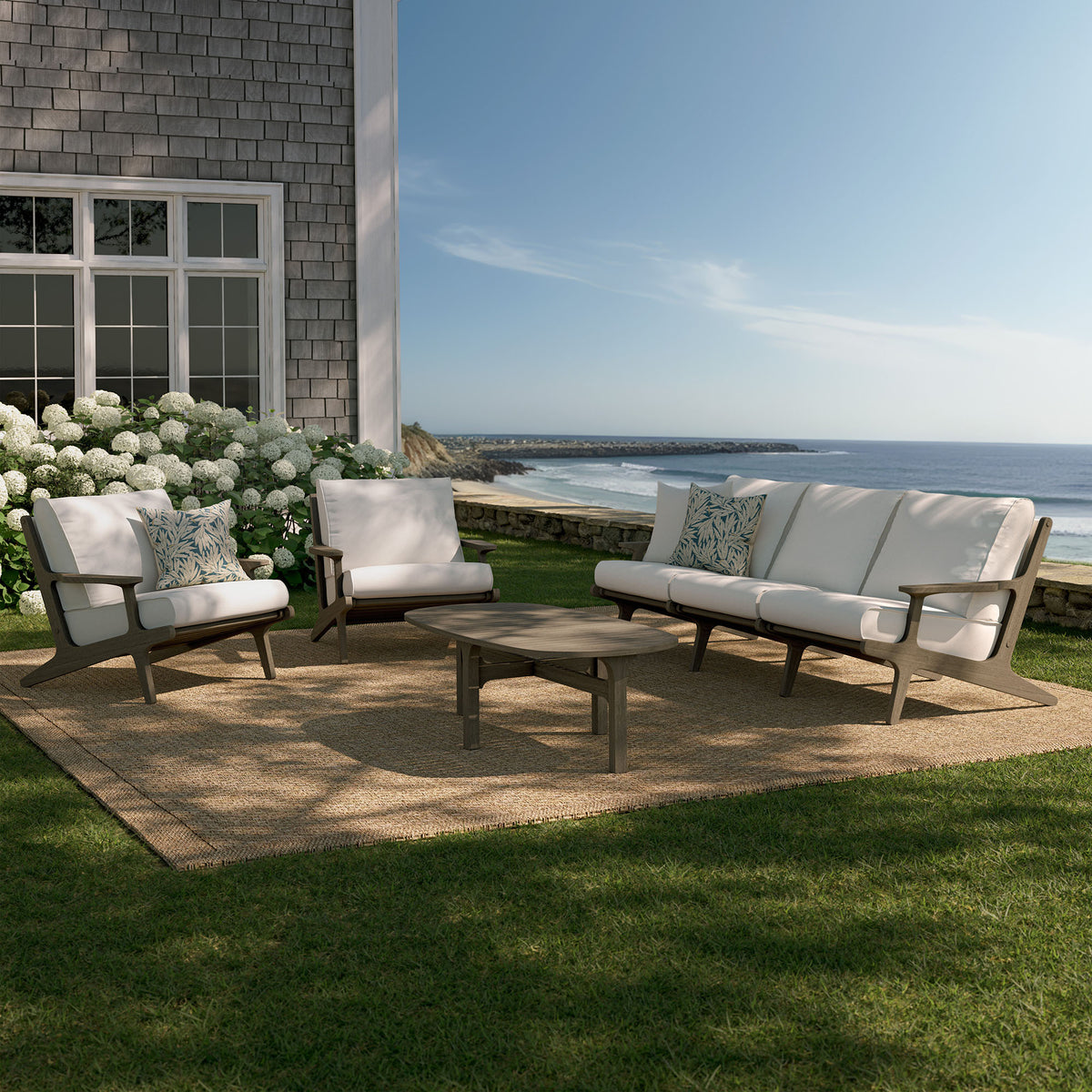 Saratoga 4-Piece Outdoor Patio Teak Wood Furniture Set by Modway