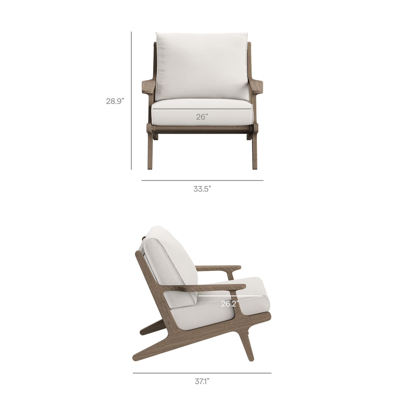 Saratoga 4-Piece Outdoor Patio Teak Wood Furniture Set by Modway