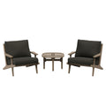 Saratoga 3-Piece Outdoor Patio Teak Wood Furniture Set with Lounge Chairs and Side Table by Modway