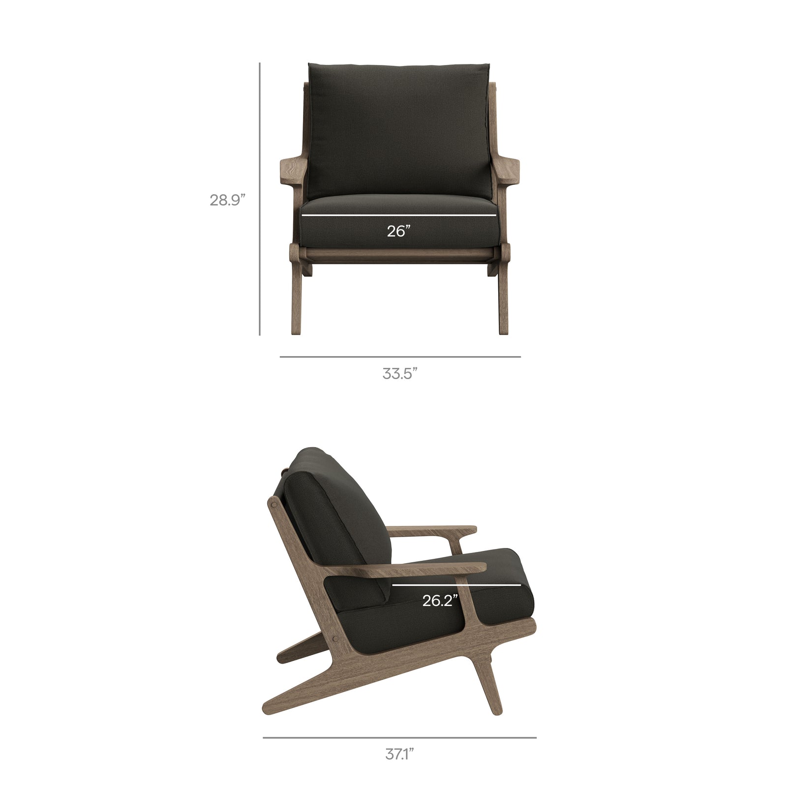 Saratoga 3-Piece Outdoor Patio Teak Wood Furniture Set with Lounge Chairs and Side Table by Modway
