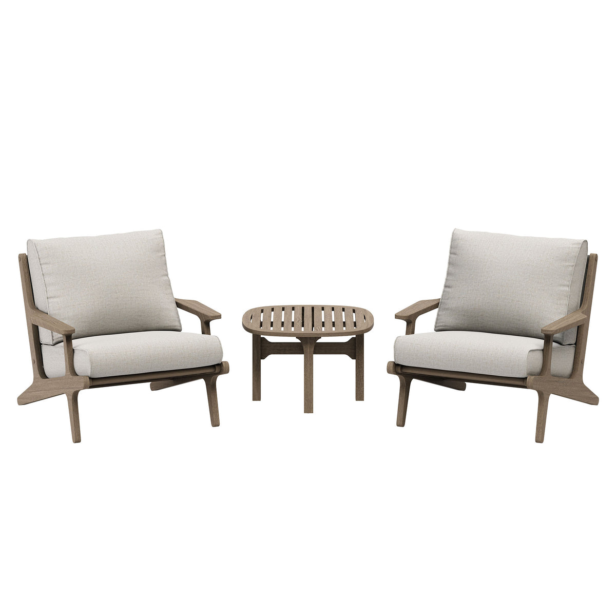 Saratoga 3-Piece Outdoor Patio Teak Wood Furniture Set with Lounge Chairs and Side Table by Modway