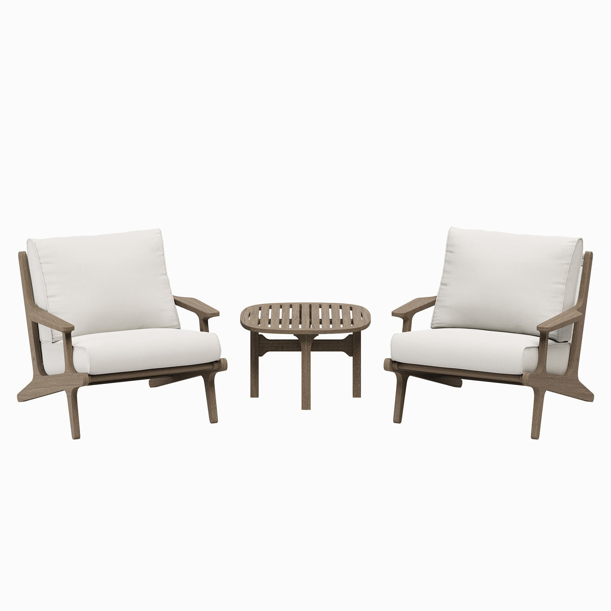 Saratoga 3-Piece Outdoor Patio Teak Wood Furniture Set with Lounge Chairs and Side Table by Modway