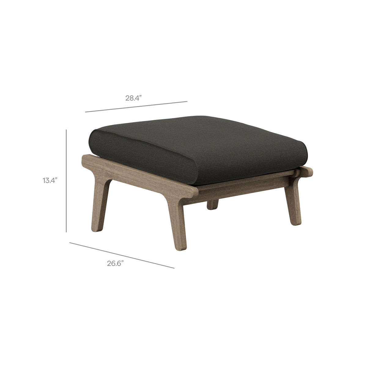 Saratoga Outdoor Patio Teak Wood Chair and Ottoman Set by Modway
