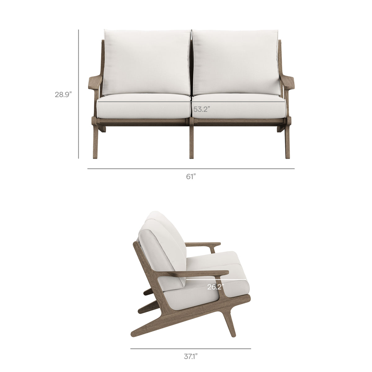 Saratoga 4-Piece Outdoor Patio Teak Wood Furniture Set by Modway