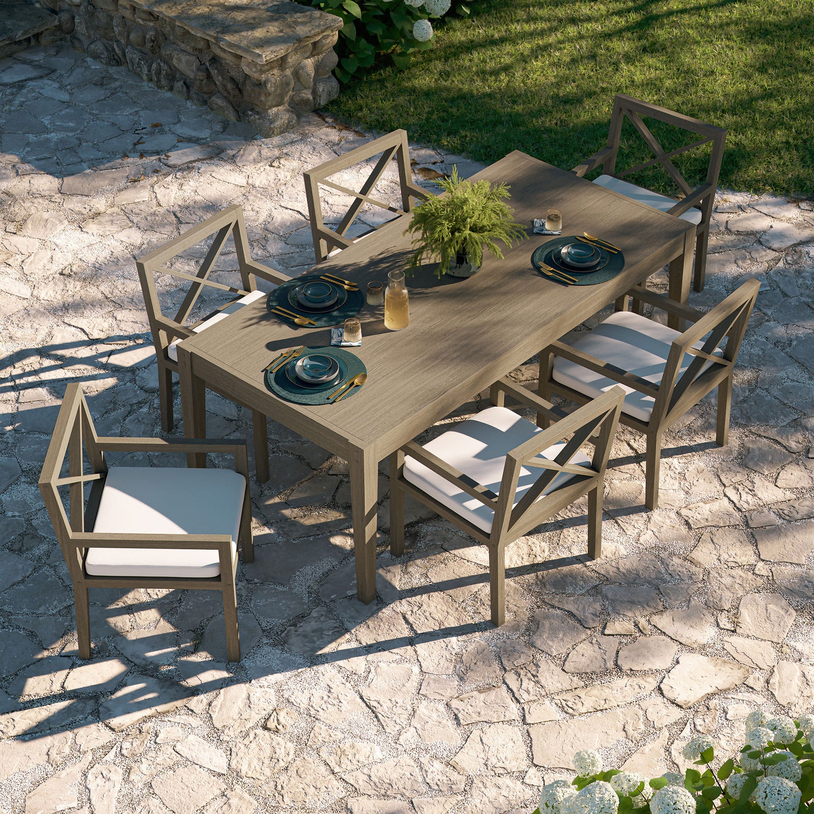 Northlake 9-Piece Outdoor Patio Teak Wood Dining Set by Modway