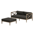 Northlake Outdoor Patio Teak Wood Loveseat and Ottoman Set by Modway