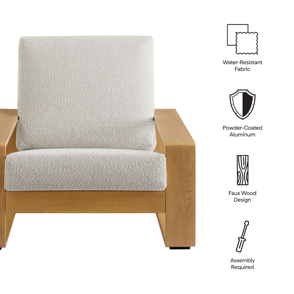 Lirienne Outdoor Patio Aluminum Faux Wood Armchair by Modway