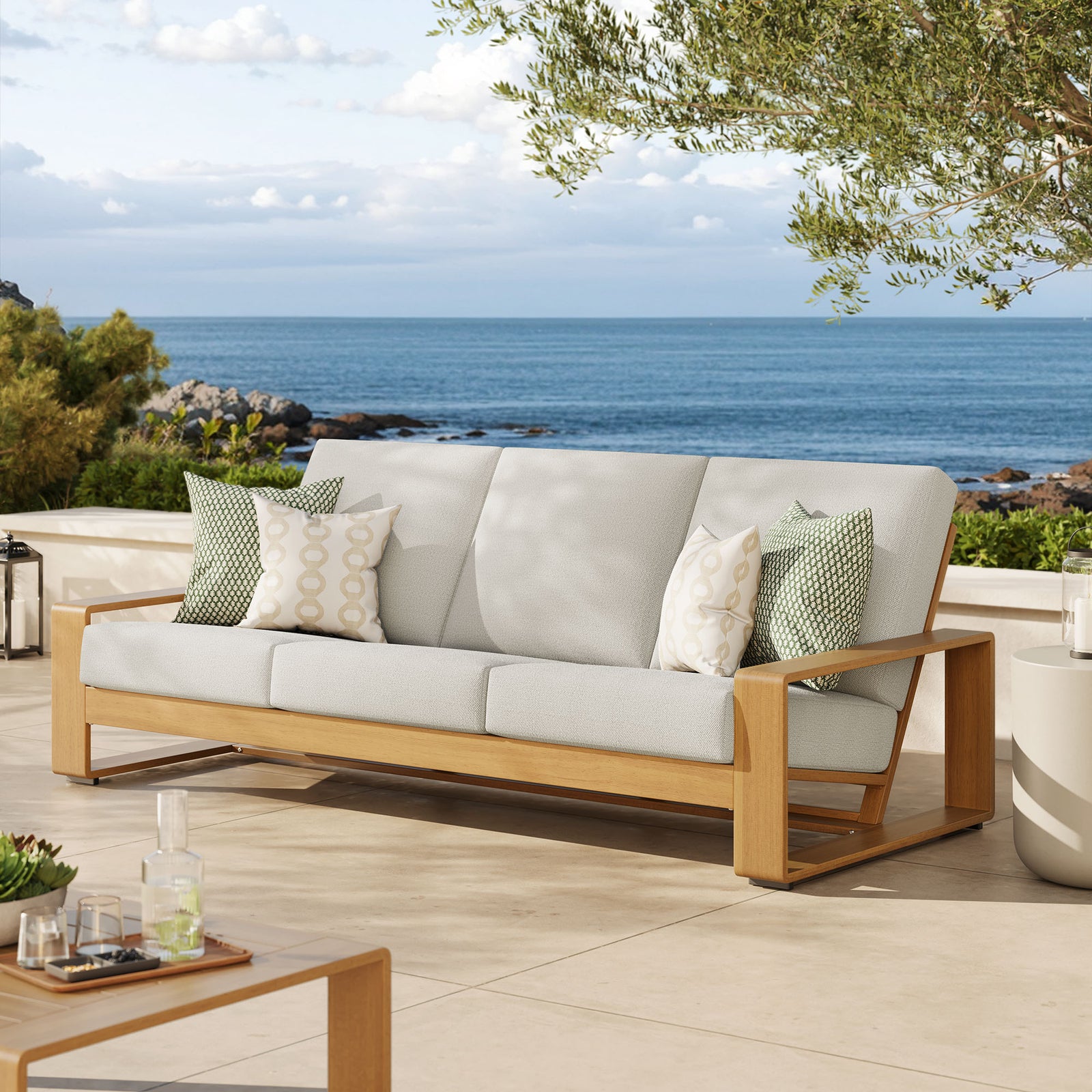 Lirienne Outdoor Patio Aluminum Faux Wood Sofa by Modway