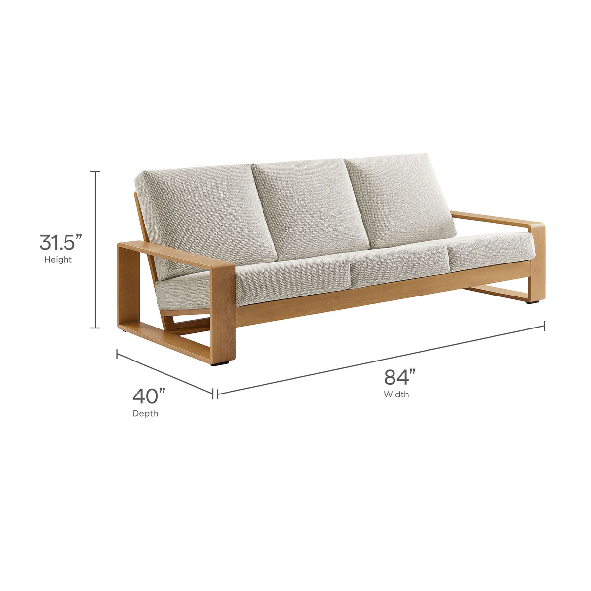 Lirienne 4-Piece Outdoor Patio Aluminum Faux Wood Furniture Set by Modway