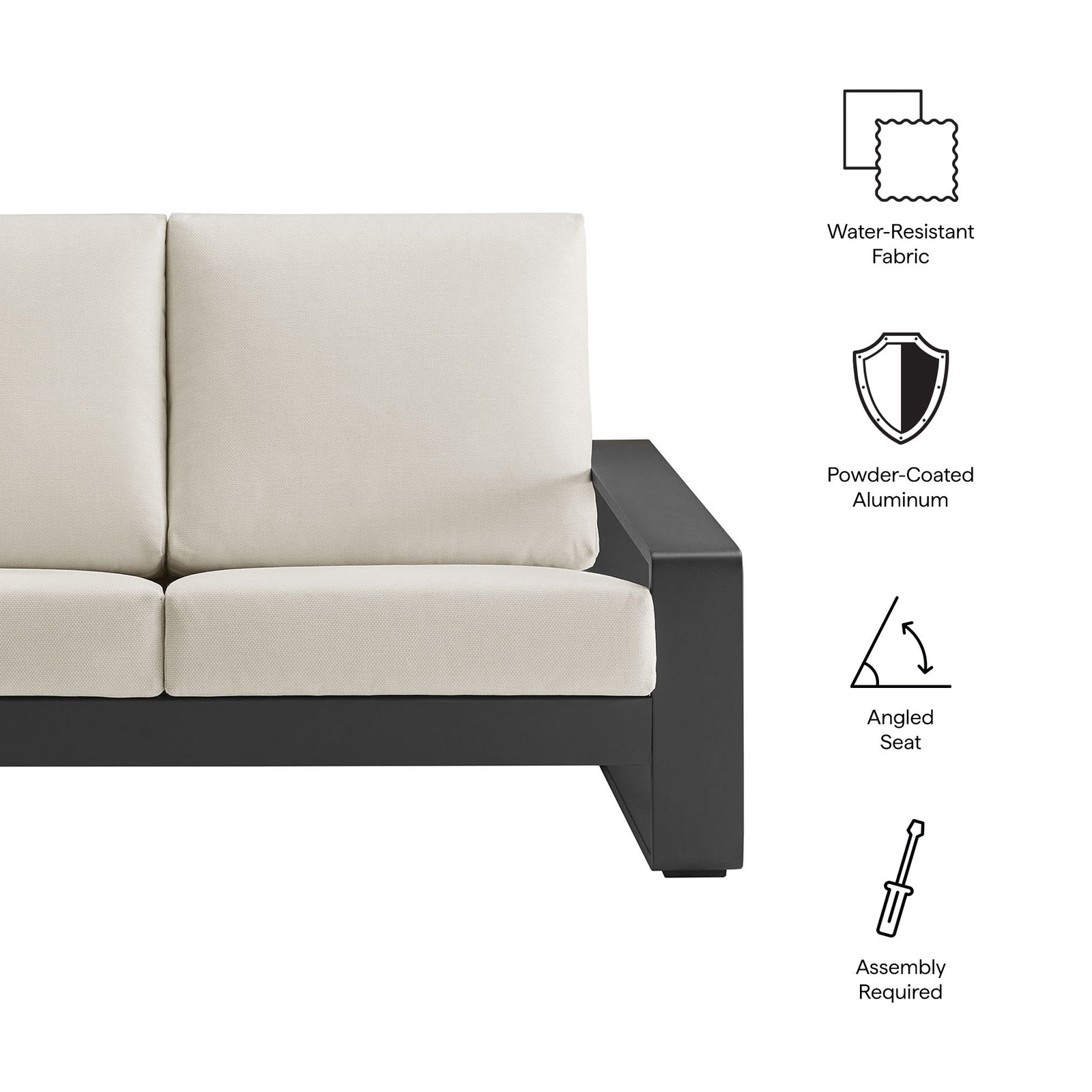 Lirienne Outdoor Patio Aluminum Loveseat by Modway