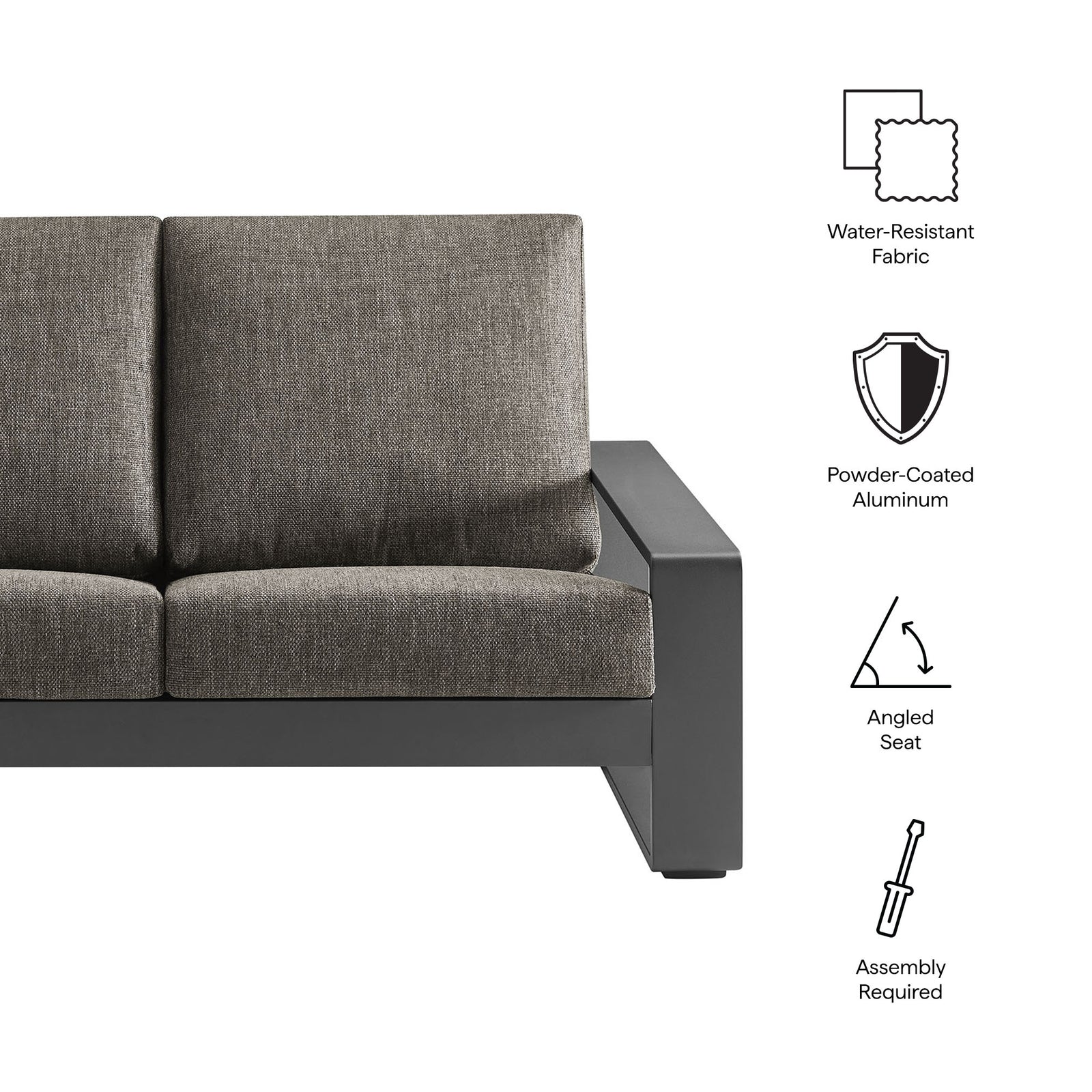 Lirienne Outdoor Patio Aluminum Loveseat by Modway
