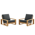 Lirienne Outdoor Patio Aluminum Faux Wood Armchairs Set of 2 by Modway