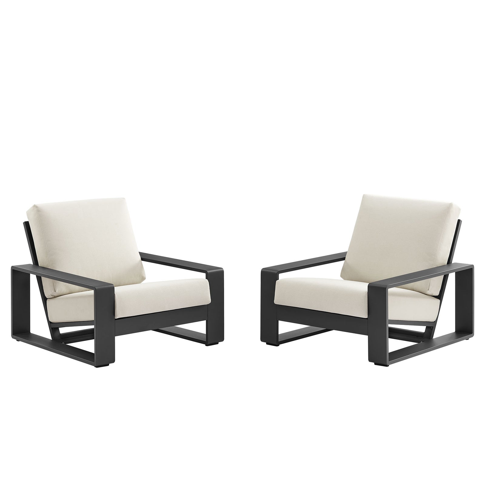 Lirienne Outdoor Patio Aluminum Faux Wood Armchairs Set of 2 by Modway
