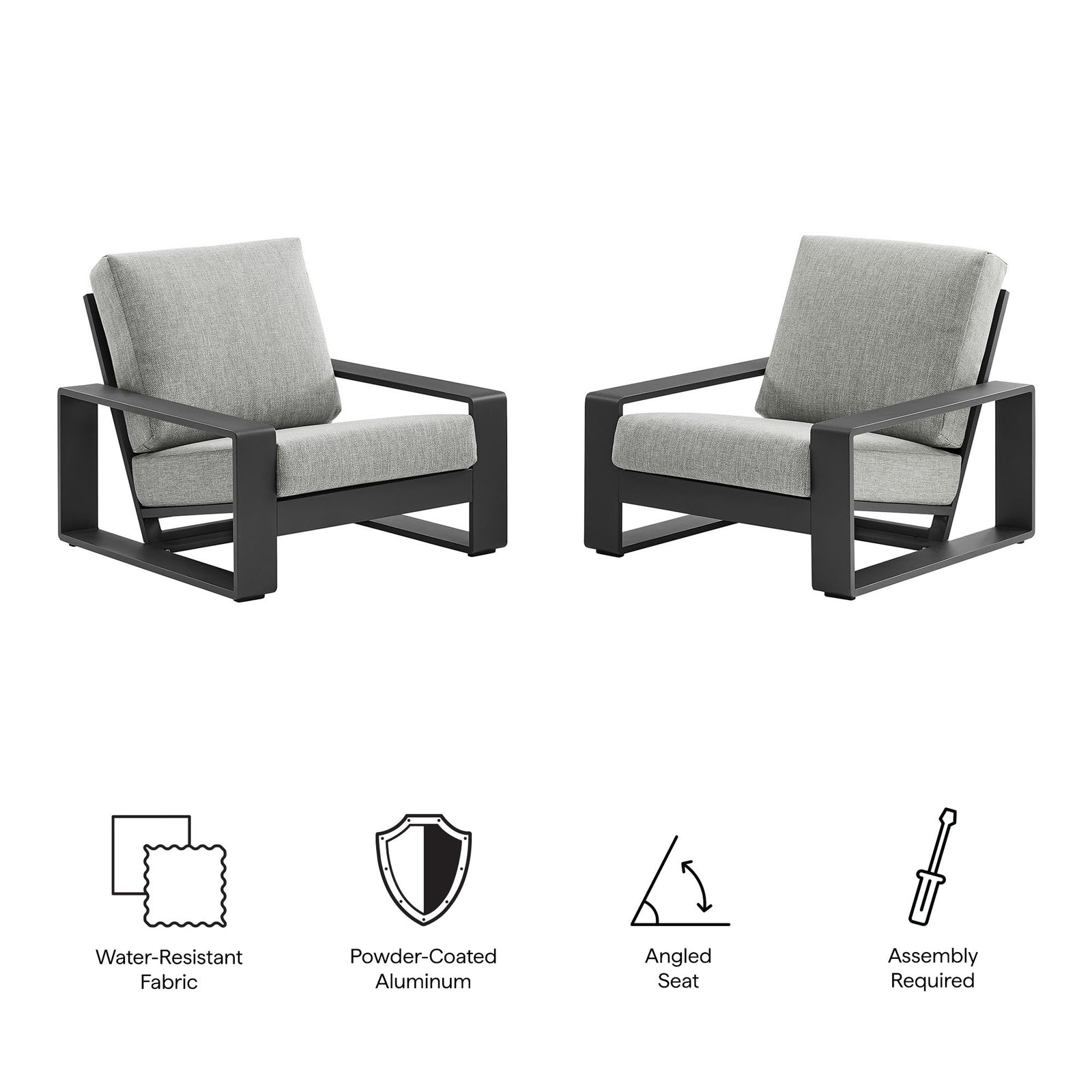 Lirienne Outdoor Patio Aluminum Faux Wood Armchairs Set of 2 by Modway