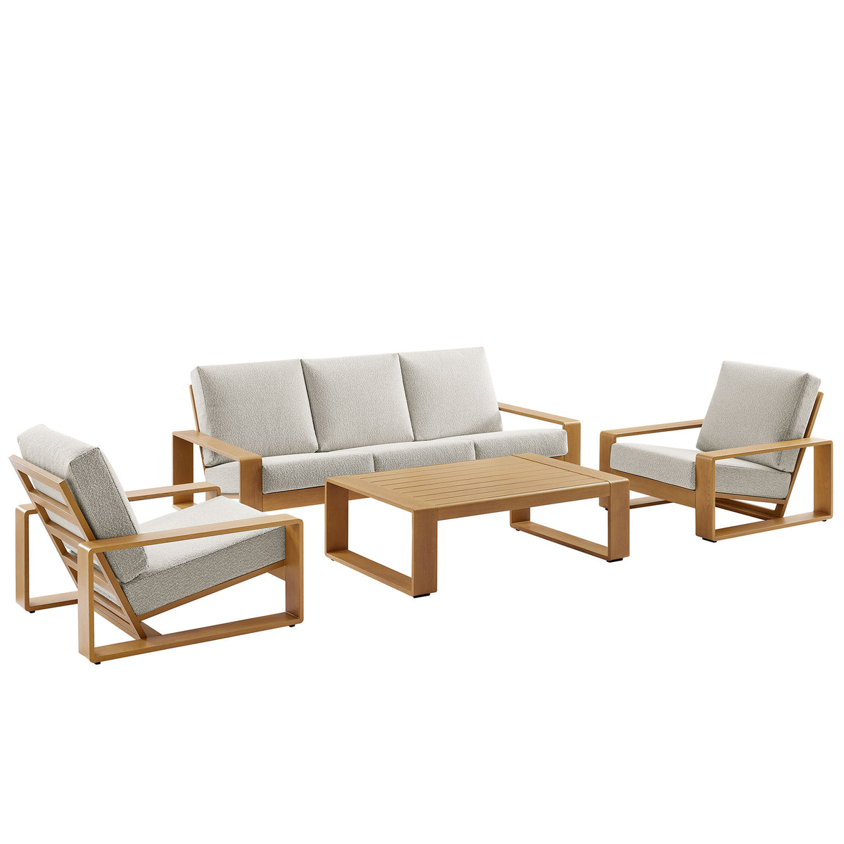 Lirienne 4-Piece Outdoor Patio Aluminum Faux Wood Furniture Set by Modway