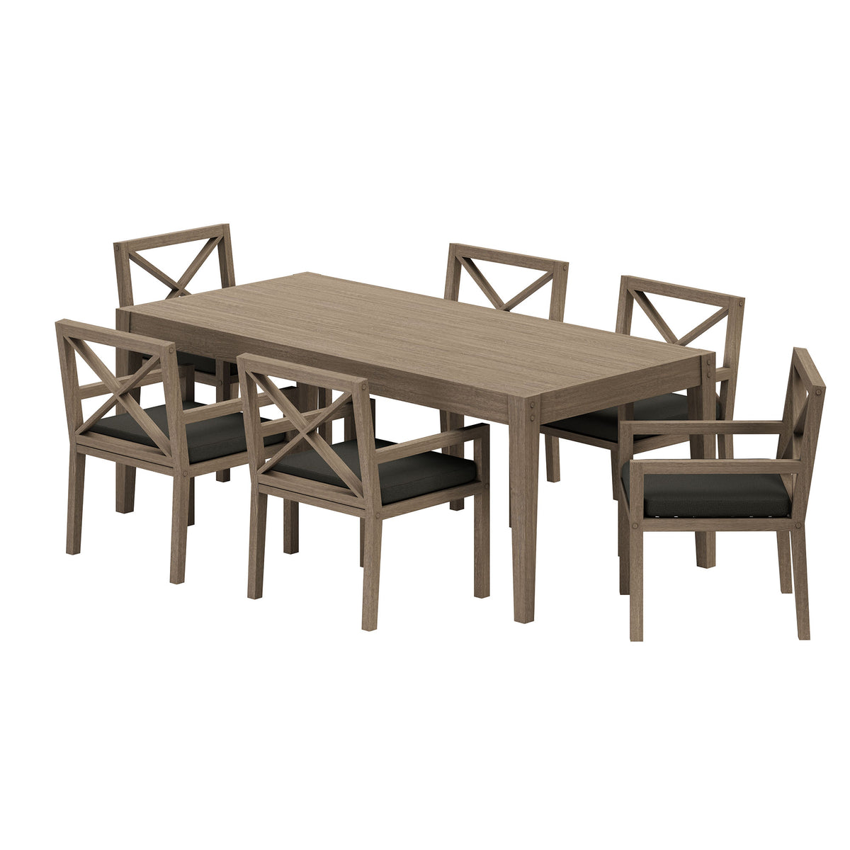 Northlake 7-Piece Outdoor Patio Teak Wood Dining Set by Modway