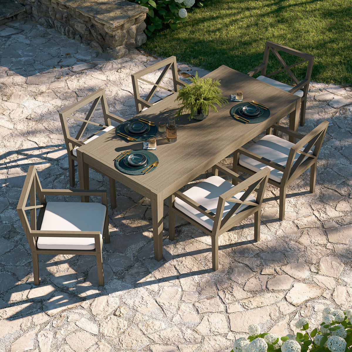 Northlake 7-Piece Outdoor Patio Teak Wood Dining Set by Modway