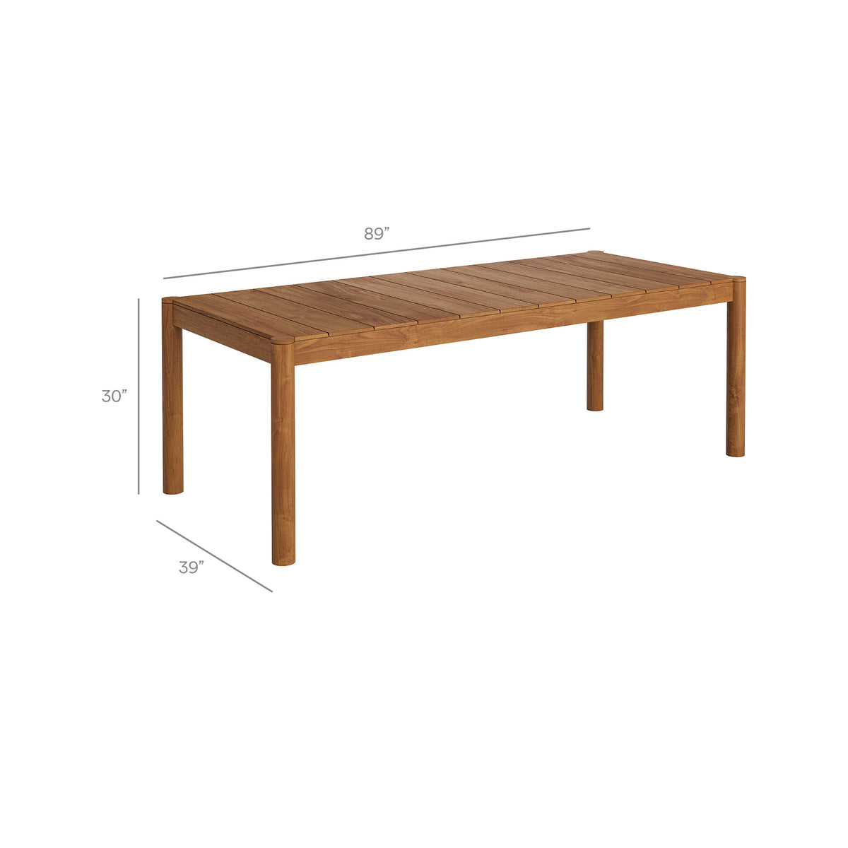 Eleni 89-Inch Outdoor Patio Teak Wood Dining Table by Modway