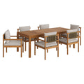 Eleni 7 Piece Outdoor Patio Teak Wood Dining Set by Modway