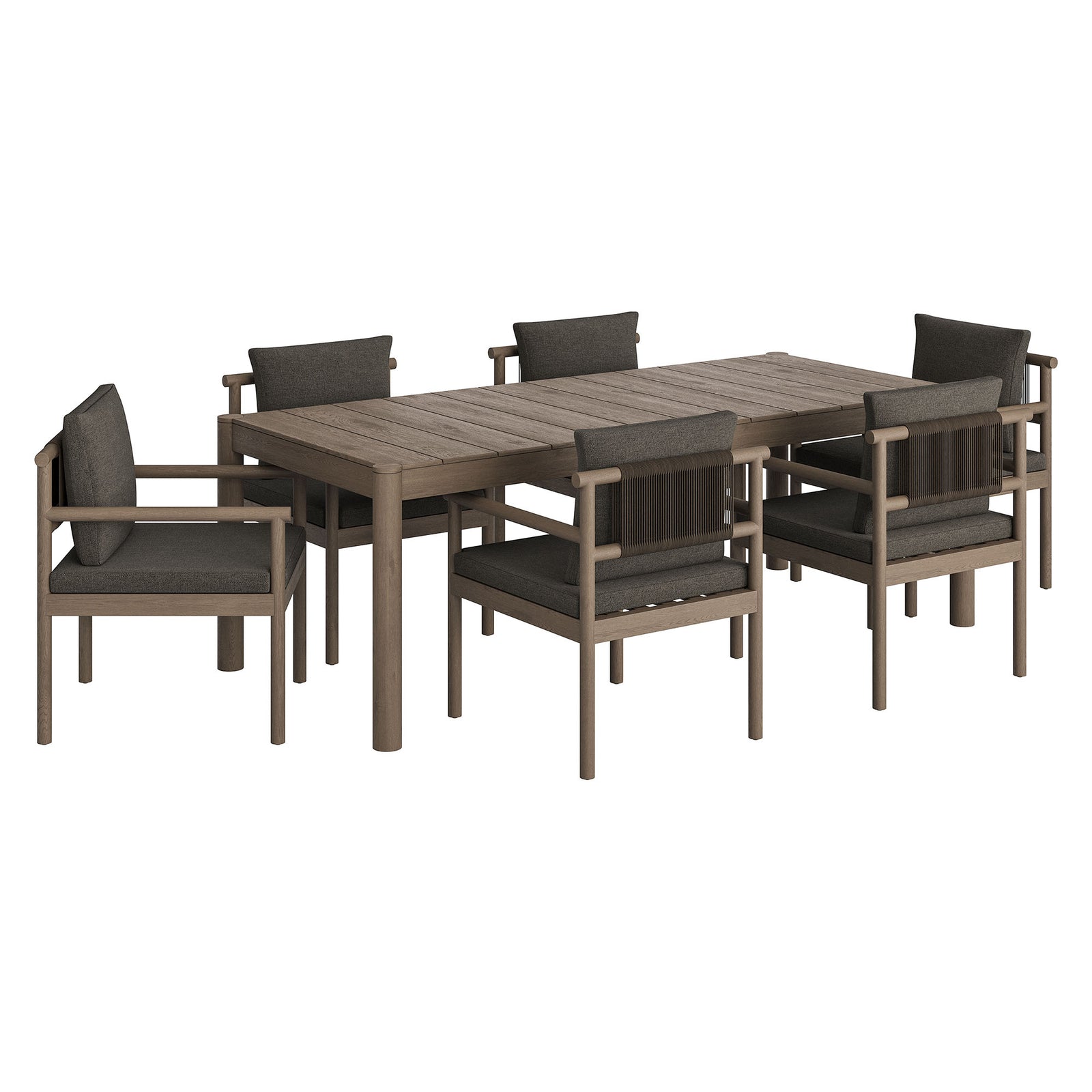 Eleni 7 Piece Outdoor Patio Teak Wood Dining Set by Modway