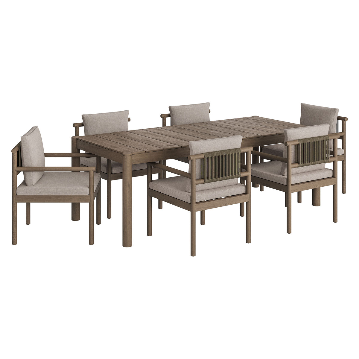 Eleni 7 Piece Outdoor Patio Teak Wood Dining Set by Modway