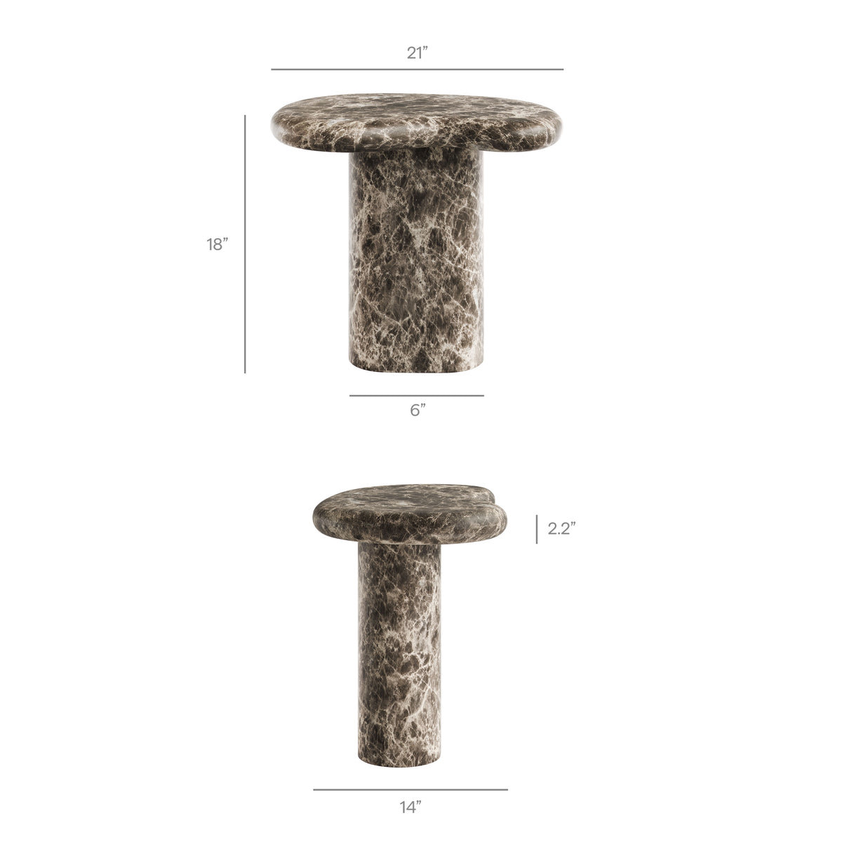 Elowen Outdoor Patio Faux Marble Side Table by Modway