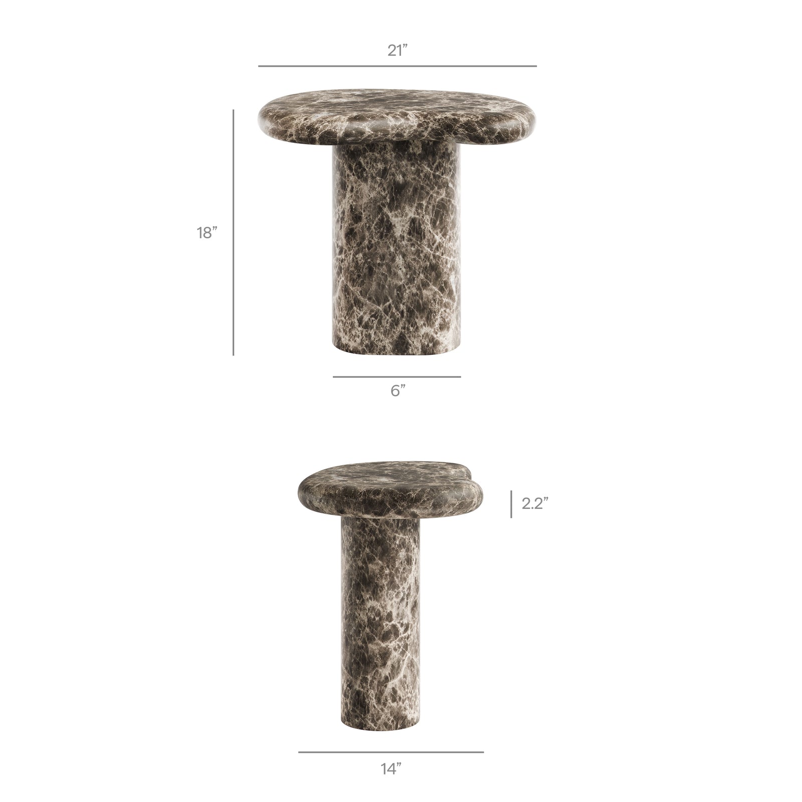 Elowen Outdoor Patio Faux Marble Side Table by Modway