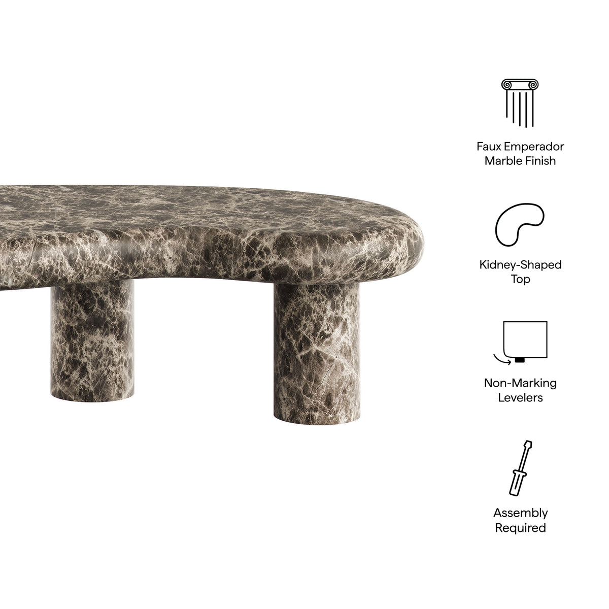 Elowen Outdoor Patio Faux Marble Coffee Table by Modway