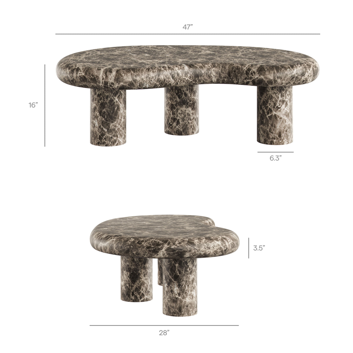 Elowen Outdoor Patio Faux Marble Coffee Table by Modway