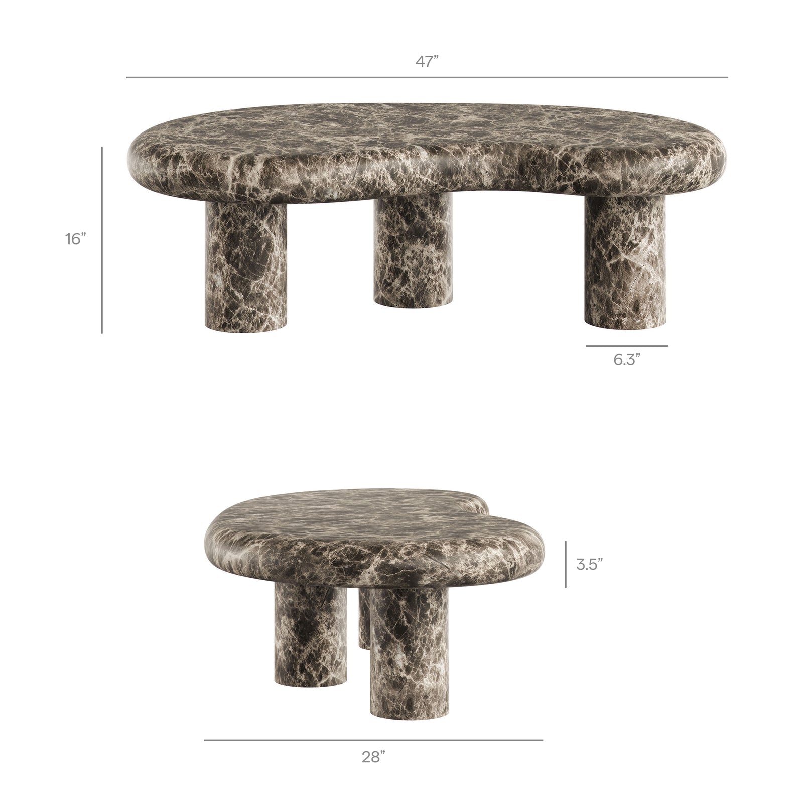 Elowen Outdoor Patio Faux Marble Coffee Table by Modway